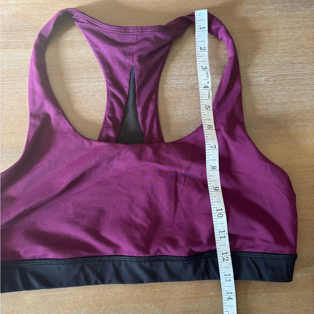 Lululemon Invigorate Sports Bra in Marvel Berry Black Combo, Mesh Inset, Size 12